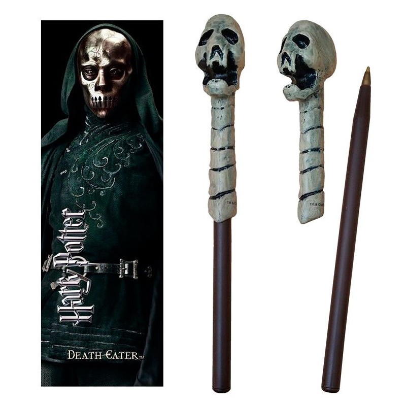 Varita boligrafo y marcapaginas Death Eater Skull Harry Potter